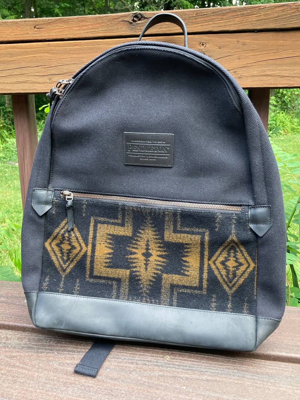 NWOT Pendleton Rock Point Backpack Black and Brown/Tan Southwestern Pattern